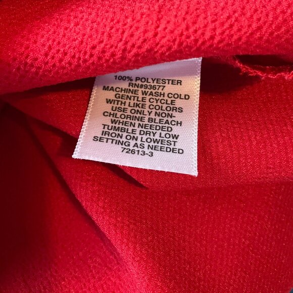 Liz Claiborne 4X Red Long Sleeve Blouse Top Overlay Ruffle Satin Old Money - Picture 6 of 13